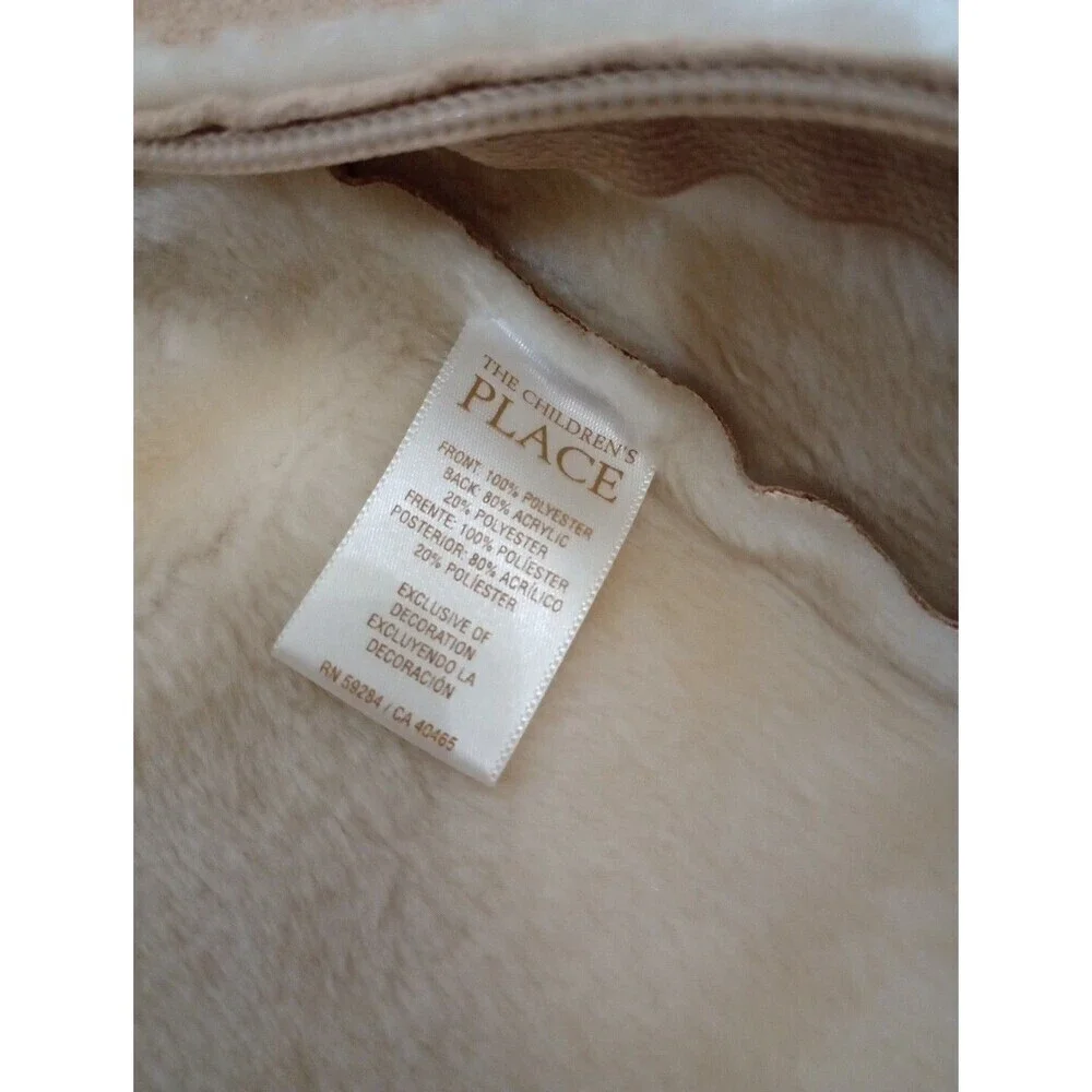 The Childrens Place Baby Luxuries Tan Zip Up Button Snow Suit  SuedeLook Sz 0-3